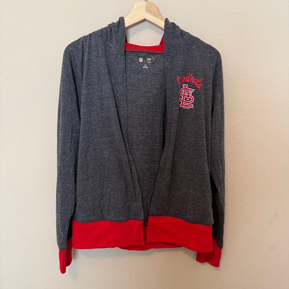 NFL Jackets & Blazers - St. Louis Cardinals G-III Heathered Charcoal Tri-Blend Hoodie Cardigan Women’s M